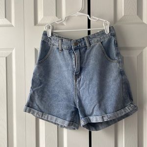 Shein light wash denim shorts